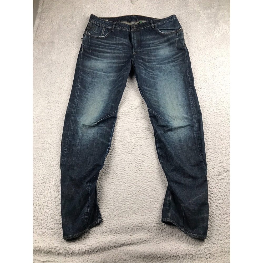 GSTR G Star Raw Tobog 3D Relaxed Tapered Jeans Mens 36 (39x30) Faded Wash Denim
